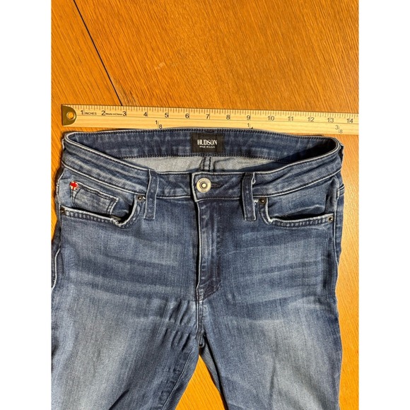 Hudson Jeans Women 27 Flare Mid Rise Stretch Dark Wash Denim Ferris 27x34 - Picture 2 of 12